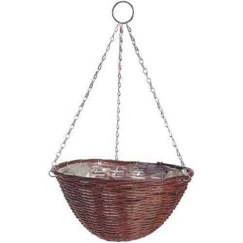 Grow It Rattan Effect Brown Hanging Basket 14"